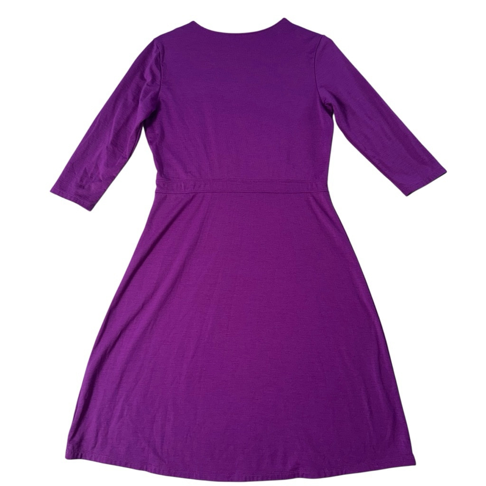 Women's Smartwool Maybell Purple Long Sleeve Wrap Dress L - Picture 3 of 10